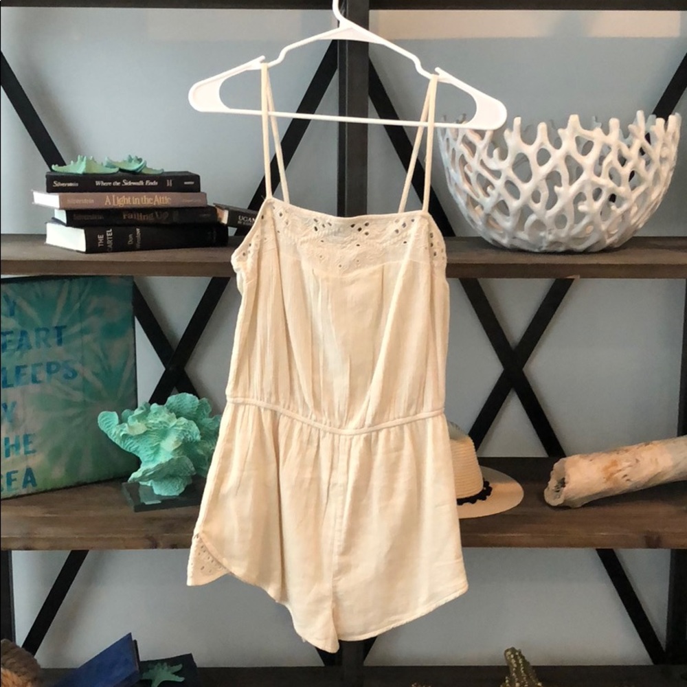 Tan colored shorts romper from billabong
